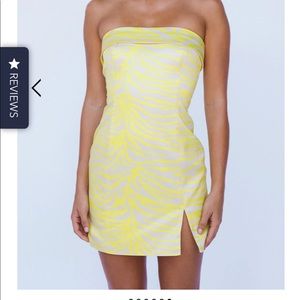 Runaway the label yellow zebra dress